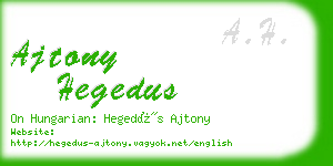 ajtony hegedus business card